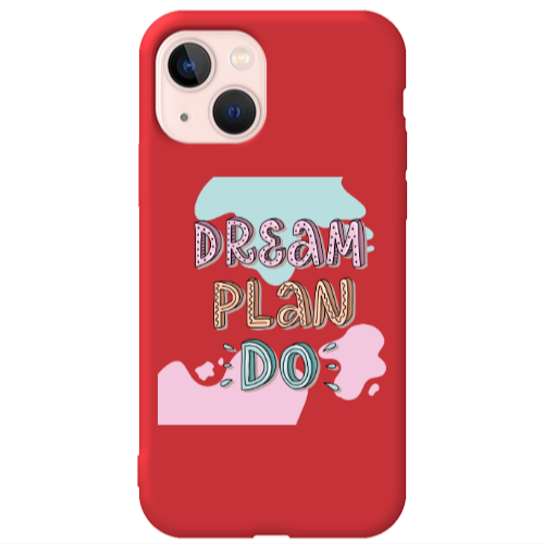 Apple iPhone 13 Dream Plan Do Red Colored Silicone TPU Θήκη