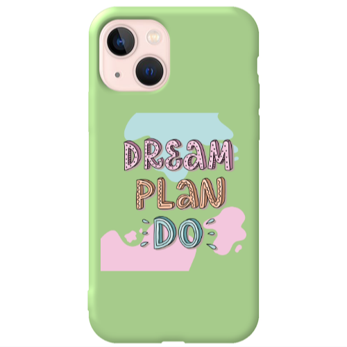 Apple iPhone 13 Dream Plan Do Light Green Colored Silicone TPU Θήκη