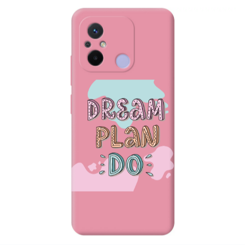 Xiaomi Redmi 12C Dream Plan Do Pink Colored Silicone TPU Θήκη