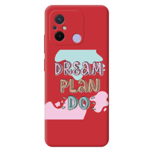 Xiaomi Redmi 12C Dream Plan Do Red Colored Silicone TPU Θήκη