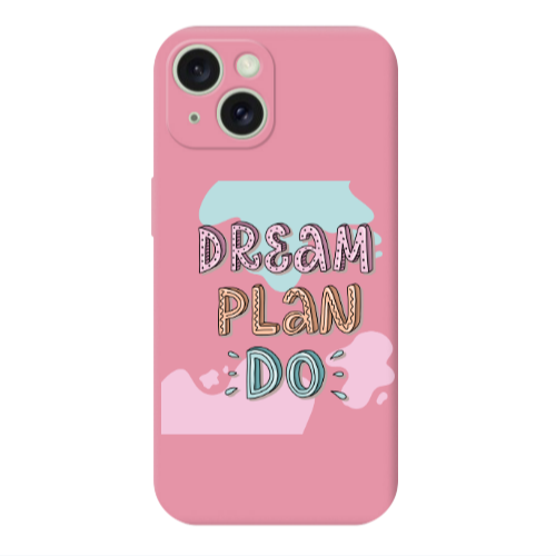 Apple iPhone 15 Plus Dream Plan Do Pink Colored Silicone TPU Θήκη
