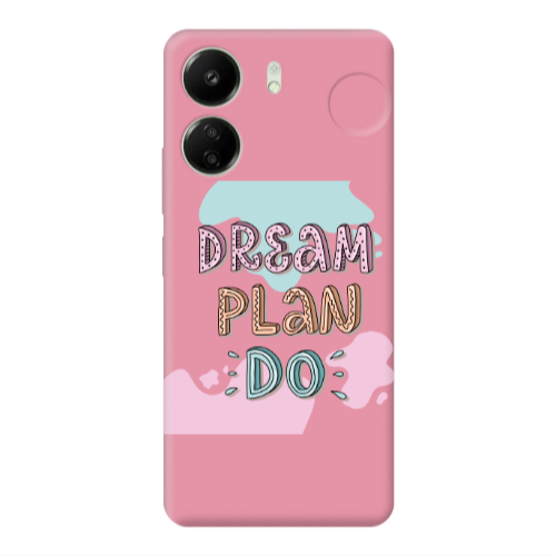 Xiaomi Redmi 13C Dream Plan Do Pink Colored Silicone TPU Θήκη