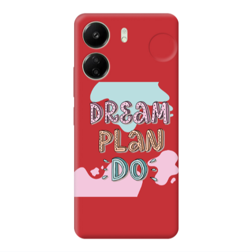 Xiaomi Redmi 13C Dream Plan Do Red Colored Silicone TPU Θήκη