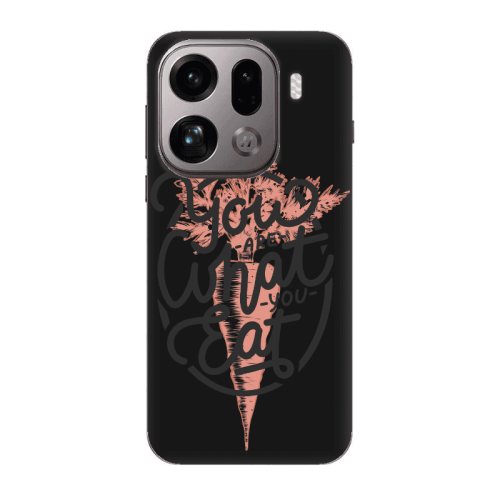 Oppo Find X9 Pro You are What You Eat Black Colored Silicone TPU Θήκη