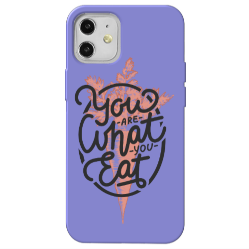 Apple iPhone 12 You are What You Eat Purple Colored Silicone TPU Θήκη
