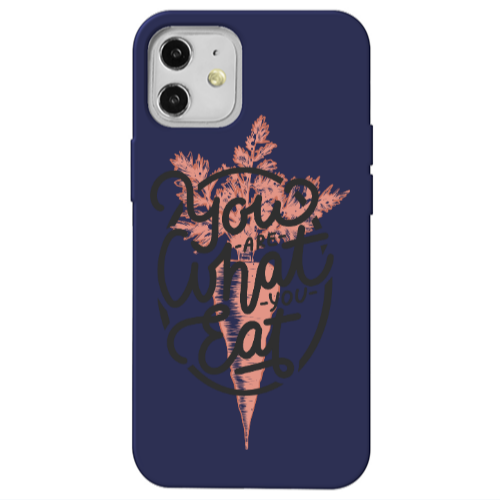 Apple iPhone 12 You are What You Eat Dark blue Colored Silicone TPU Θήκη