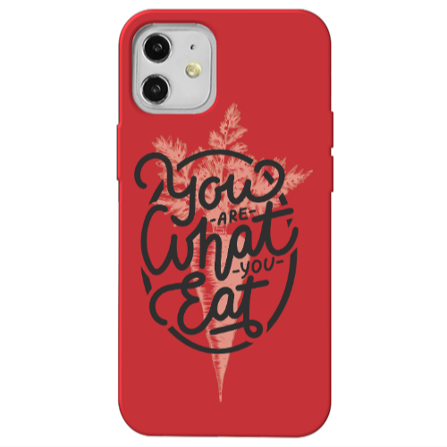 Apple iPhone 12 You are What You Eat Red Colored Silicone TPU Θήκη