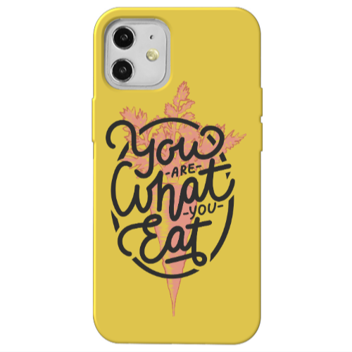 Apple iPhone 12 You are What You Eat Yellow Colored Silicone TPU Θήκη