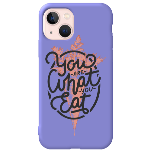 Apple iPhone 13 You are What You Eat Purple Colored Silicone TPU Θήκη