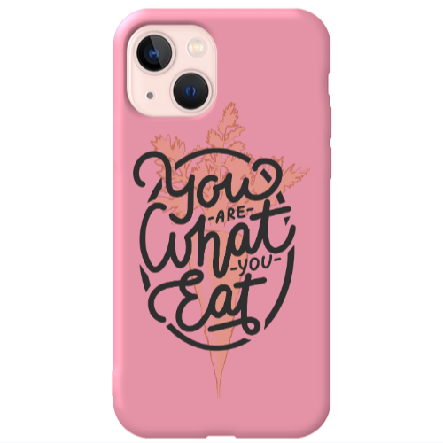 Apple iPhone 13 You are What You Eat Pink Colored Silicone TPU Θήκη
