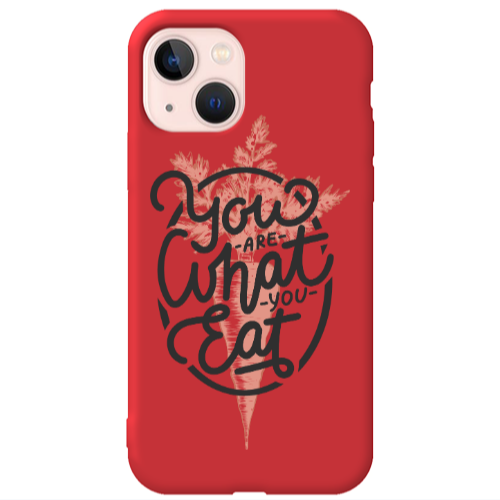 Apple iPhone 13 You are What You Eat Red Colored Silicone TPU Θήκη