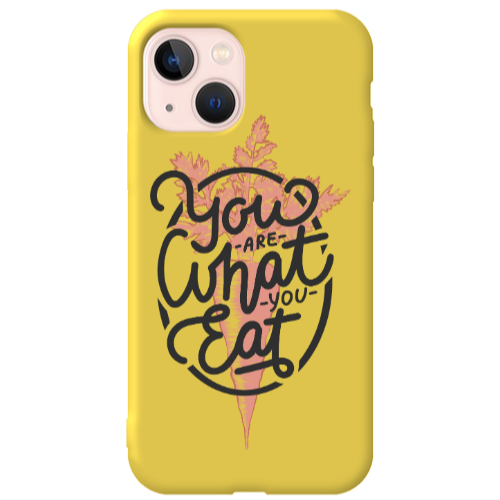 Apple iPhone 13 You are What You Eat Yellow Colored Silicone TPU Θήκη
