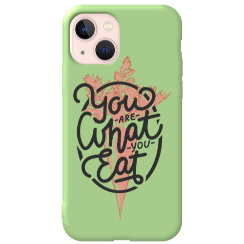 Apple iPhone 13 You are What You Eat Light Green Colored Silicone TPU Θήκη