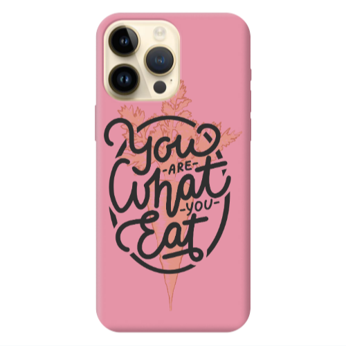 Apple iPhone 13 Pro Max You are What You Eat Pink Colored Silicone TPU Θήκη