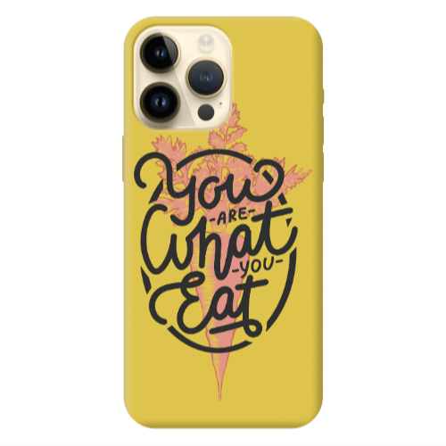 Apple iPhone 13 Pro Max You are What You Eat Yellow Colored Silicone TPU Θήκη