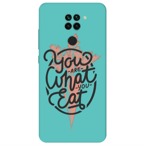 Xiaomi Redmi Note 9 You are What You Eat Turquoise Colored Silicone TPU Θήκη