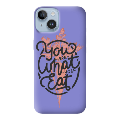 Apple iPhone 14 Plus You are What You Eat Purple Colored Silicone TPU Θήκη