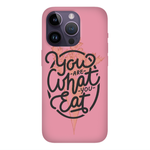 Apple iPhone 14 Pro  You are What You Eat Pink Colored Silicone TPU Θήκη
