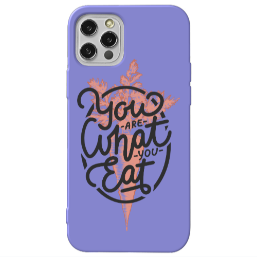 Apple iPhone 12 Pro You are What You Eat Purple Colored Silicone TPU Θήκη