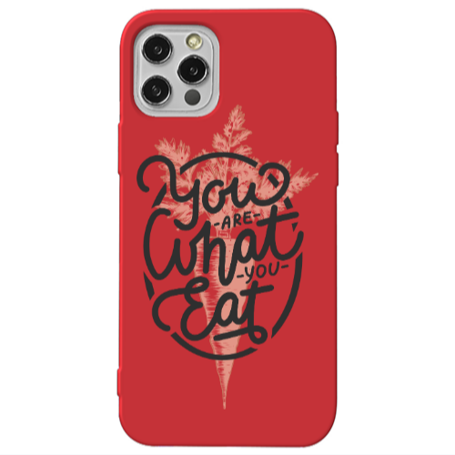 Apple iPhone 12 Pro You are What You Eat Red Colored Silicone TPU Θήκη