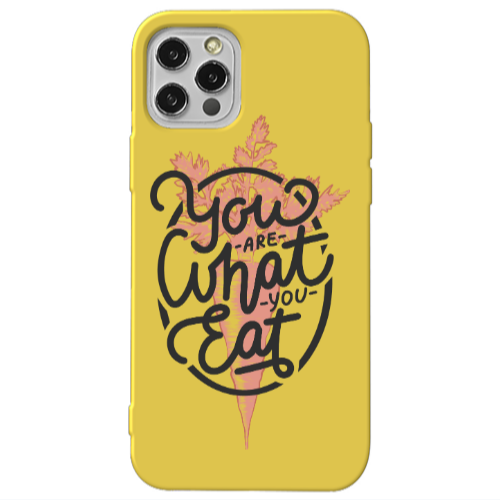 Apple iPhone 12 Pro You are What You Eat Yellow Colored Silicone TPU Θήκη