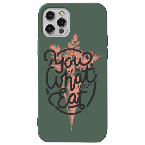 Apple iPhone 12 Pro You are What You Eat Dark Green Colored Silicone TPU Θήκη