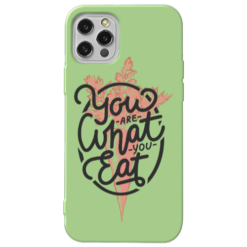 Apple iPhone 12 Pro You are What You Eat Light Green Colored Silicone TPU Θήκη