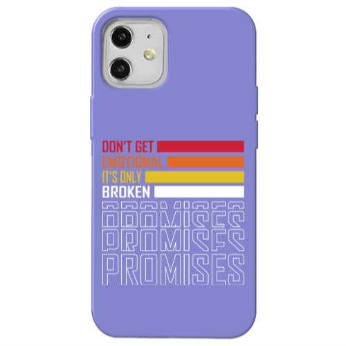 Apple iPhone 12 Dont Get Emotional Purple Colored Silicone TPU Θήκη