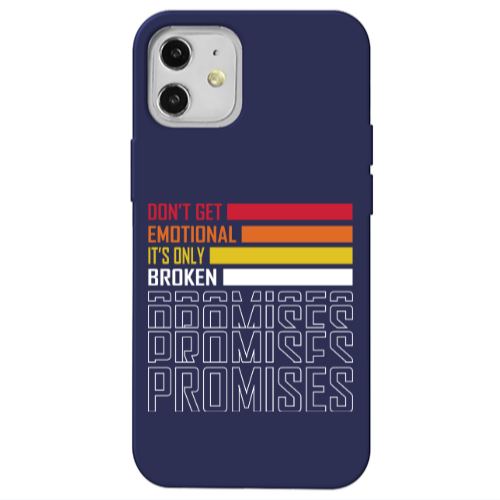 Apple iPhone 12 Dont Get Emotional Dark blue Colored Silicone TPU Θήκη