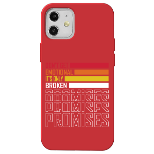 Apple iPhone 12 Dont Get Emotional Red Colored Silicone TPU Θήκη