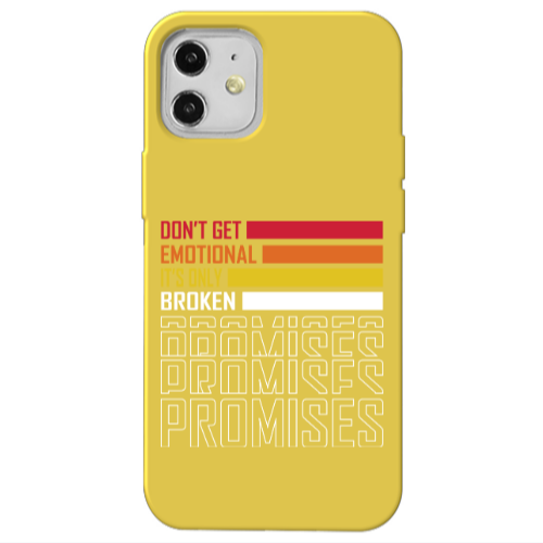 Apple iPhone 12 Dont Get Emotional Yellow Colored Silicone TPU Θήκη