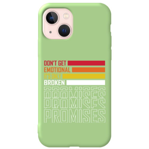 Apple iPhone 13 Dont Get Emotional Light Green Colored Silicone TPU Θήκη