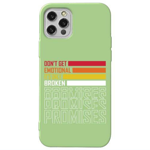 Apple iPhone 12 Pro Dont Get Emotional Light Green Colored Silicone TPU Θήκη