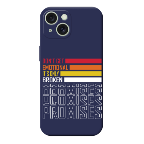 Apple iPhone 15 Plus Dont Get Emotional Dark blue Colored Silicone TPU Θήκη