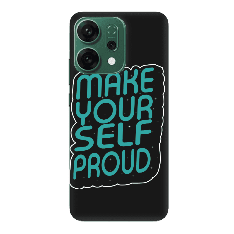 Oppo RENO 14 Make Your Self Proud Black Colored Silicone TPU Θήκη