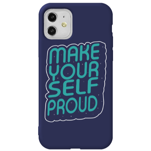 Apple iPhone 11  Make Your Self Proud Dark blue Colored Silicone TPU Θήκη
