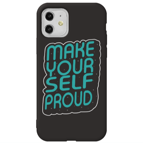 Apple iPhone 11  Make Your Self Proud Black Colored Silicone TPU Θήκη