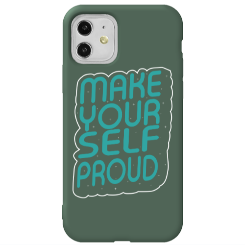 Apple iPhone 11  Make Your Self Proud Dark Green Colored Silicone TPU Θήκη