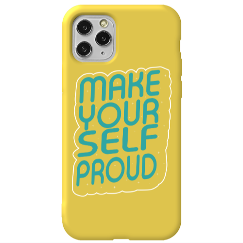 Apple iPhone 11 Pro Make Your Self Proud Yellow Colored Silicone TPU Θήκη