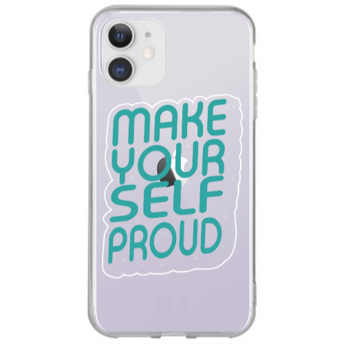 Apple iPhone 12 Make Your Self Proud Transparent Silicone TPU Θήκη
