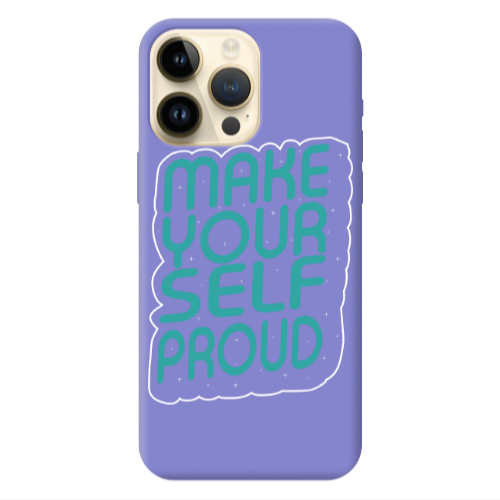 Apple iPhone 13 Pro Max Make Your Self Proud Purple Colored Silicone TPU Θήκη