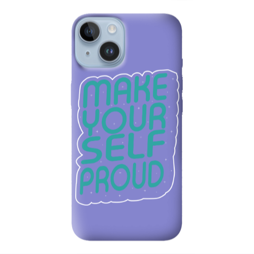 Apple iPhone 14  Make Your Self Proud Purple Colored Silicone TPU Θήκη