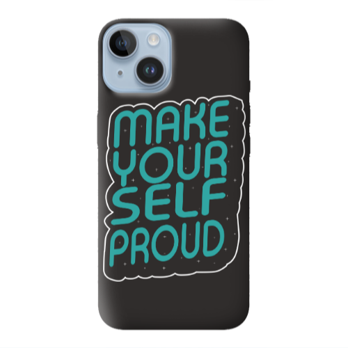 Apple iPhone 14  Make Your Self Proud Black Colored Silicone TPU Θήκη