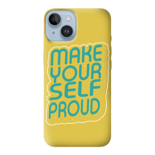 Apple iPhone 14 Plus Make Your Self Proud Yellow Colored Silicone TPU Θήκη