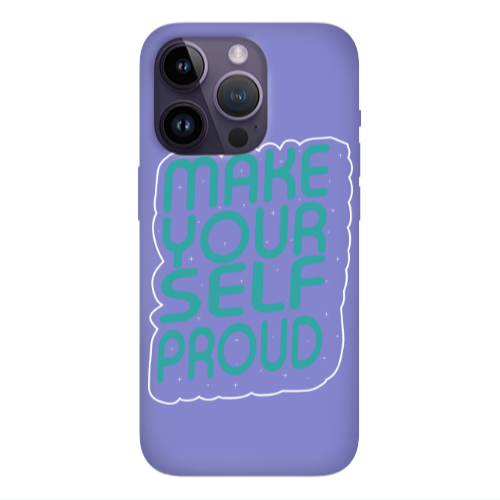 Apple iPhone 14 Pro  Make Your Self Proud Purple Colored Silicone TPU Θήκη