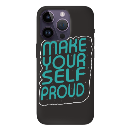 Apple iPhone 14 Pro  Make Your Self Proud Black Colored Silicone TPU Θήκη