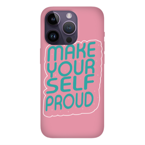 Apple iPhone 14 Pro Max Make Your Self Proud Pink Colored Silicone TPU Θήκη