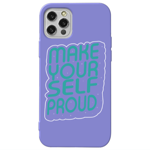 Apple iPhone 13 Pro Make Your Self Proud Purple Colored Silicone TPU Θήκη