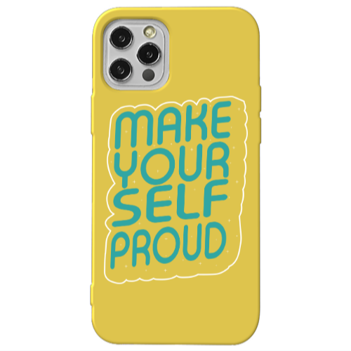 Apple iPhone 13 Pro Make Your Self Proud Yellow Colored Silicone TPU Θήκη