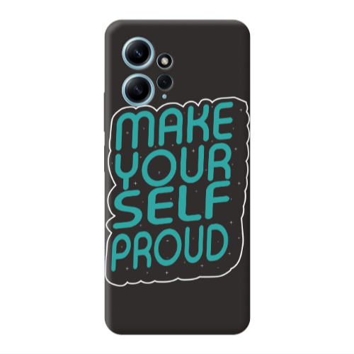 Xiaomi Redmi Note 12 4G Make Your Self Proud Black Colored Silicone TPU Θήκη
